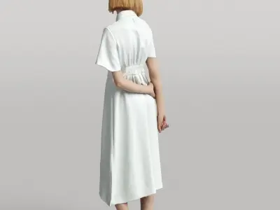 Humano Woman standing and looking  0516 3D model