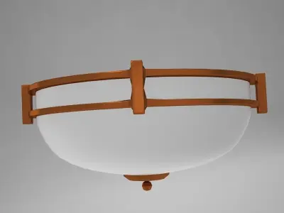 lamp08 flush mount light fixture Low-poly 3D model