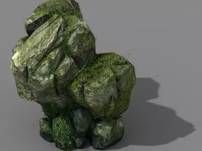 Climbed rattan - stone 02 3D model