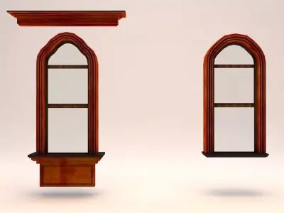 Old Elegant Historical Windows Low Poly Low-poly 3D model