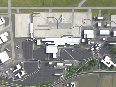 East Midlands Airport - EMA Low-poly 3D model