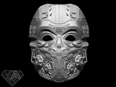 Cyber Invader SCI-FI Warrior custom mask 3D print model