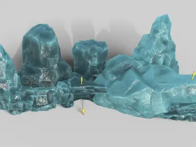 Mountain ice rocks - 3D Models PBR Pack 10 Low-poly 3D model