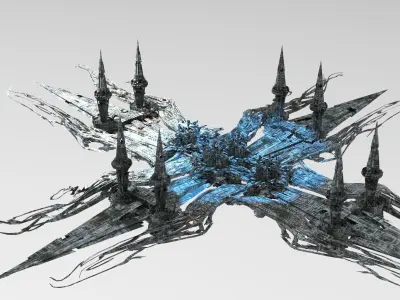 Deep Sea Orchid array 1 Low-poly 3D model