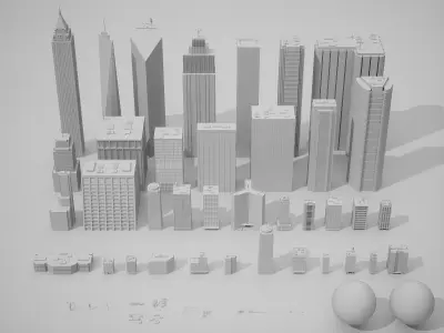City Kitbash 3D model
