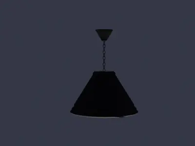 Ceiling lamp with bulb and chains 3D model