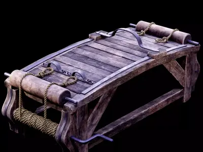 NANITE REAL-TIME MEDIEVAL STRETCHING TABLE - TORTURE DEVICE Low-poly 3D model