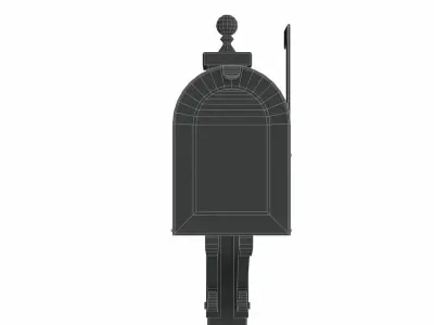 The metal mailbox Low-poly 3D model