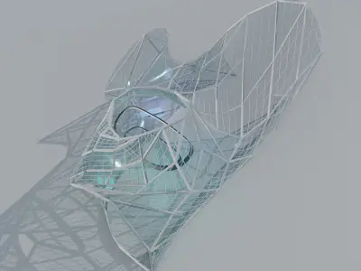 Bridge Sci fi Futuristic exhibition Exterior and Interior 3D 3D model