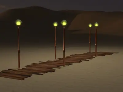 Garden Wooden Path  3D model