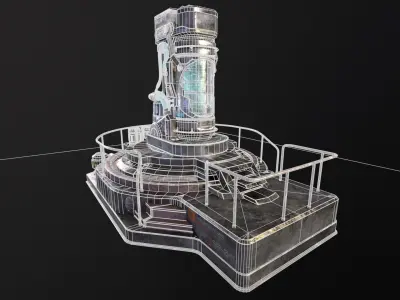 Cryopod Stasis chamber Low-poly 3D model