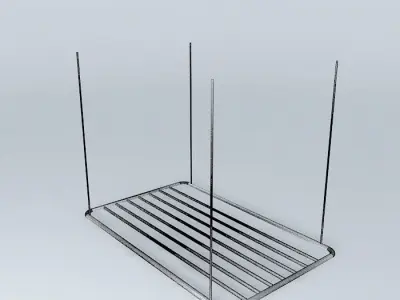 Suspended clothesline Clothes Free 3D model