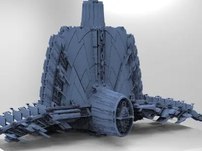 Sci-Fi City dystopia City Ruin Tech 4 3D model