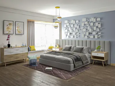 Modern Minimalism - 3D Bedroom Model 3D model