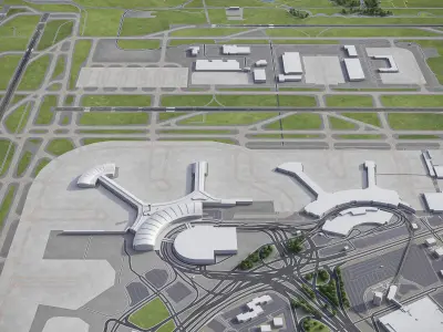Toronto - Pearson International Airport - YYZ Low-poly 3D model