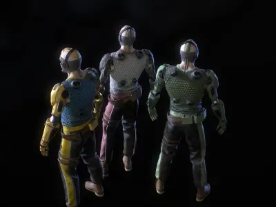 Cyborg 01 Low-poly 3D model