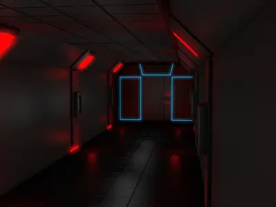 Sci Fi corridor 3D model shop