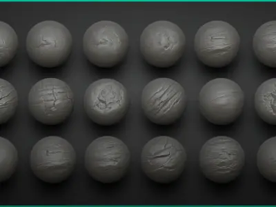 Stylized Rock Surface - 30 Brushes - alphas - bonus brush 3D model