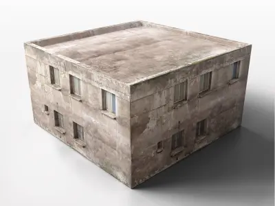 Abandoned Old House Building Asset Low-poly 3D model