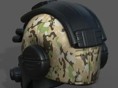 Helmet scifi military futuristic technology fantasy  Low-poly 3D model purchase