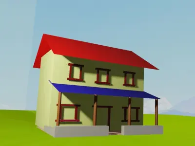 House model Cartoon Low-poly 3D model
