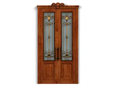 Door0054 ornate wooden door 3D model
