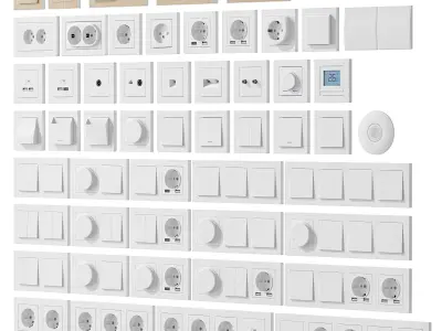 Sockets and Switches Schneider Electric AtlasDesign 3D model