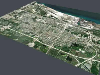 Cityscape Gary Indiana USA  3D model
