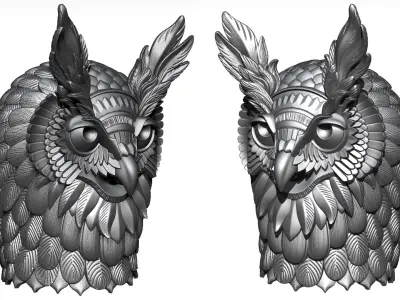  Owl Sculptural Bust 