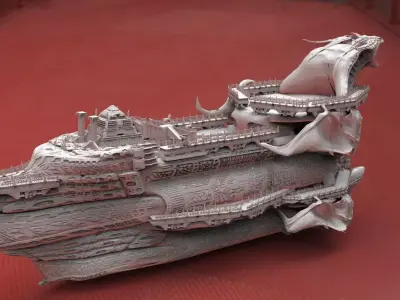 Ocean ship Sci-fi 3D model