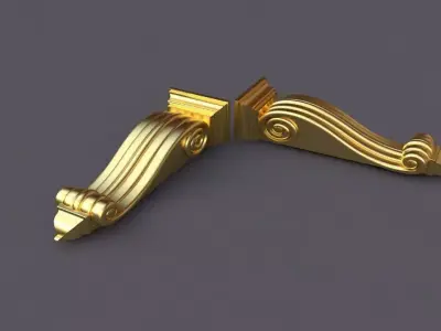 pilaster golden bracket 3D model
