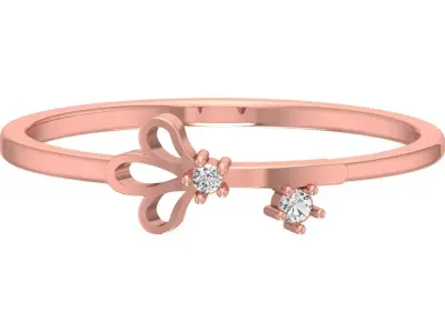 Solitaire Women Light Weight Band Ring 3D print model 38