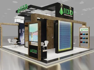 Exhibition Stand Stall Four Side Open 8X9 3D model