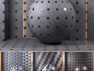 4K Floor Tile Textures - Premium PBR - 4 Patterns - Floor Tiles Texture