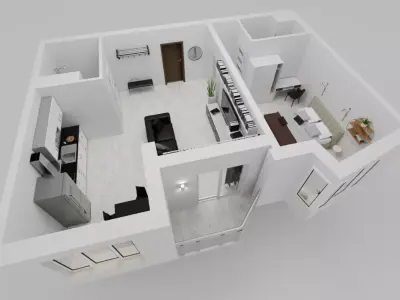 Apartment Floor Plan Free 3D model
