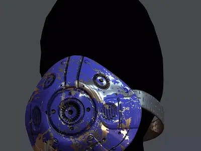 Gas mask helmet 3d model scifi Low-poly Low-poly 3D model buy