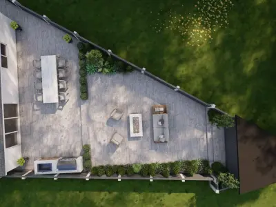 Garden Landscape 3D Model - SketchUp and Lumion Scene-Plan 3D model