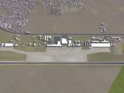 Kinshasa Airport Low-poly 3D model