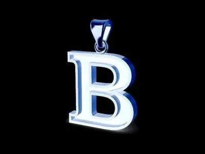 letter B pendant 3D print model