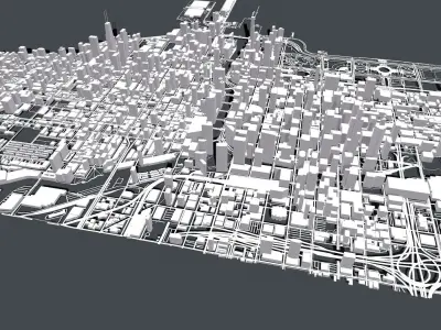 Cityscape Chicago fragment city USA 3D model