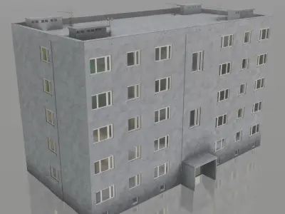 Block of flats 3D model plus Low Poly Ver 3D model 3D model