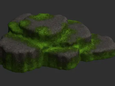 Cave Platform 4 - Moss 2 Low-poly 3D model