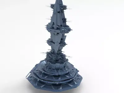 Dark Cyberpunk Ocean rig 1  3D model