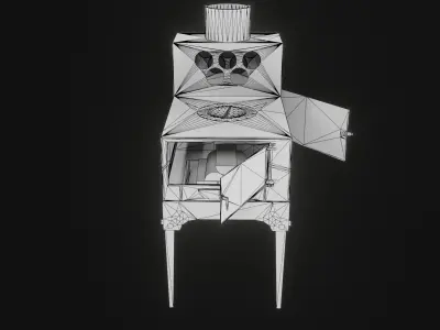 Stove metal Free low-poly 3D model