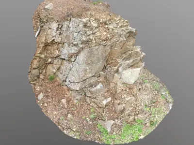 3d scanned cliff face F 3D model