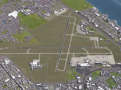 Tunis - Carthage Airport - TUN Low-poly 3D model