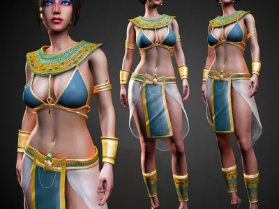 Egyptian Female Girl Character Farah 3D model