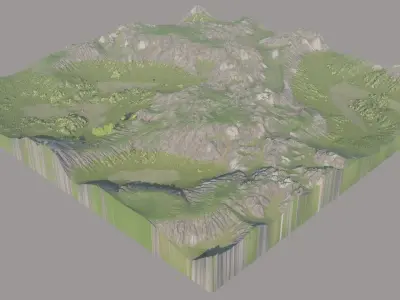 Scottish Highland with grass and moss 3D model