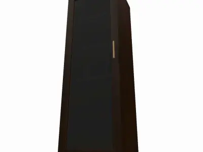 Wooden shelf with glass door 3D model