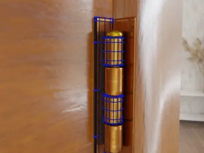 ChineseStyleWoodenDoor01 Low-poly 3D model